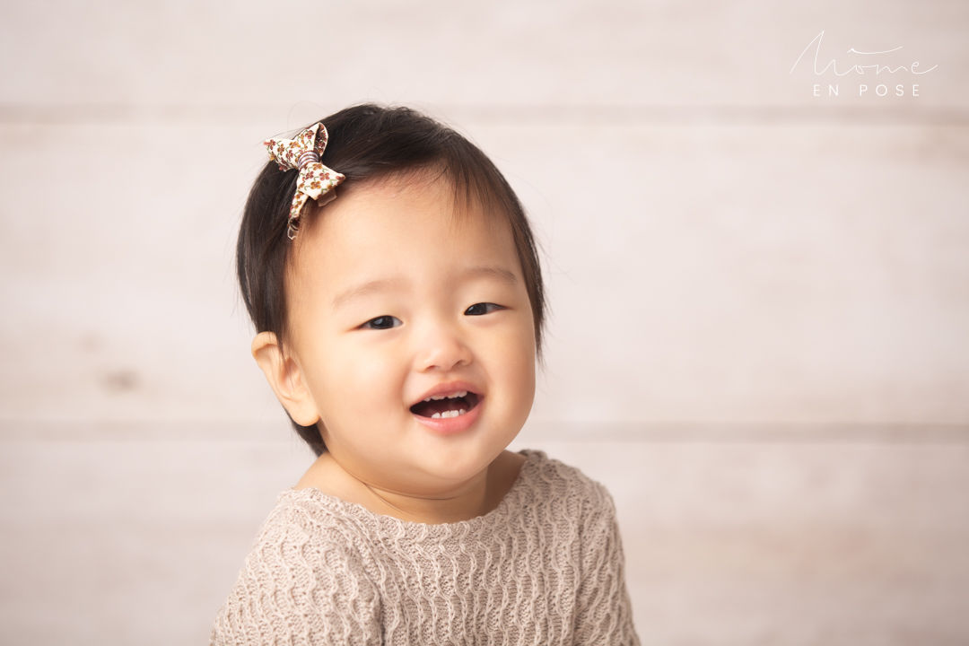 Séance un an de bébé en studio