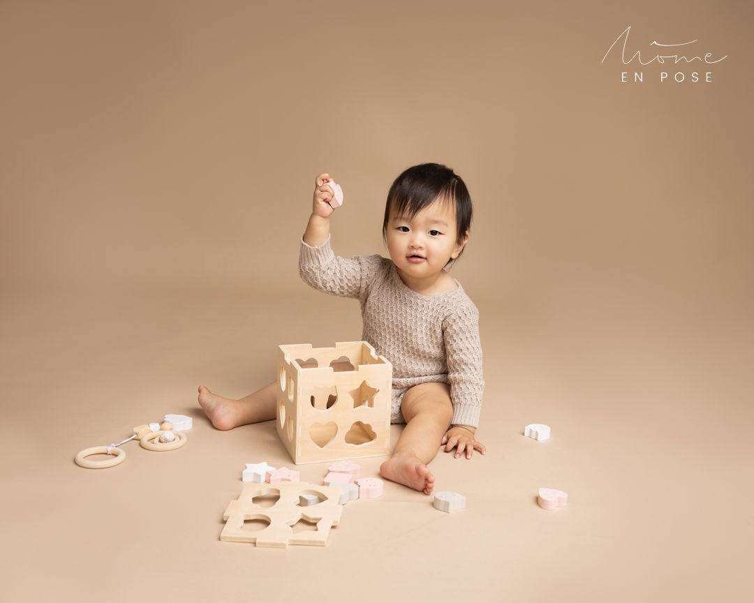 Séance un an de bébé en studio