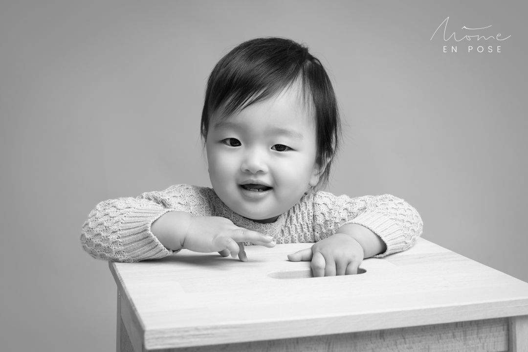 Séance un an de bébé en studio