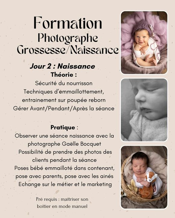 Formation pour photographe Grossesse/Naissance